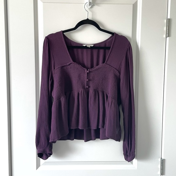American Eagle Outfitters Tops - AMERICAN EAGLE / PURPLE LONG SLEEVE TOP